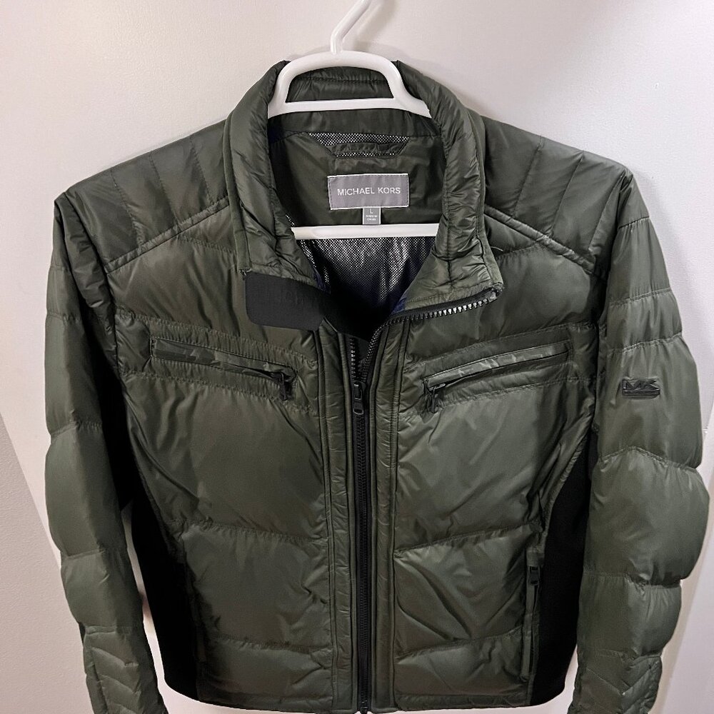 Michael Kors Down Fill Puffer Jacket Green / Large - Picture 3 of 7